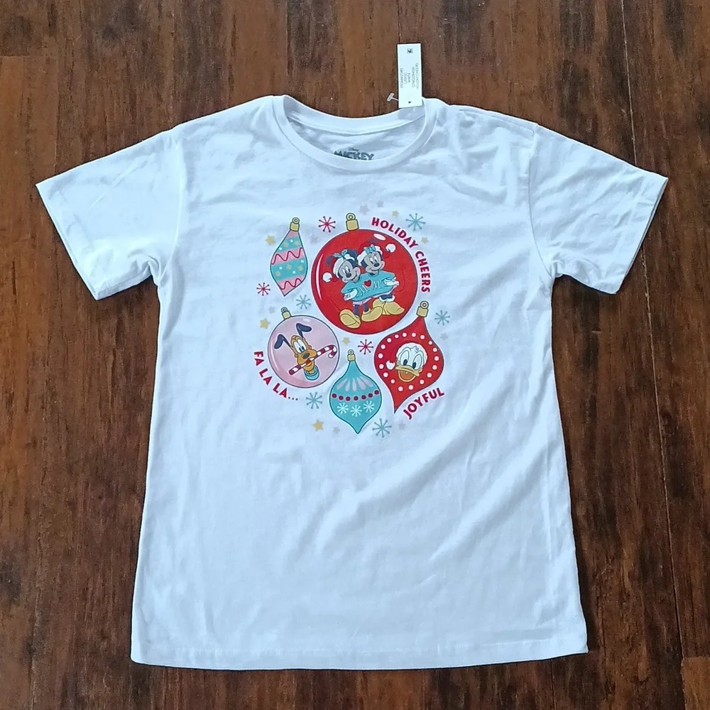 NWT Disney Holiday Cheers Christmas Graphic T-Shirt Size Youth Large (10/12) - Picture 3 of 4